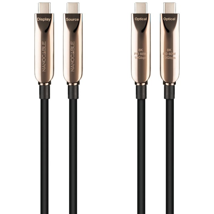 Nanocable Cable USB 3.2 Gen2x1 AOC USB-C a USB-C de 10m, Negro